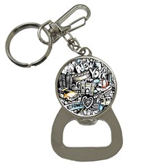 New York City Nyc Broadway Doodle Art Bottle Opener Key Chain by Grandong