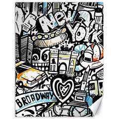 New York City Nyc Broadway Doodle Art Canvas 18  X 24  by Grandong