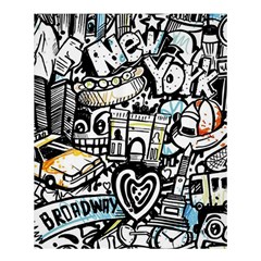 New York City Nyc Broadway Doodle Art Shower Curtain 60  X 72  (medium)  by Grandong