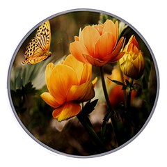 Yellow Butterfly Flower Wireless Fast Charger(white) by artworkshop