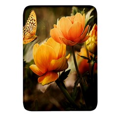 Yellow Butterfly Flower Rectangular Glass Fridge Magnet (4 Pack) by artworkshop