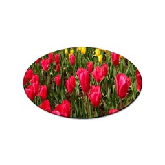 Yellow Pink Red Flowers Sticker Oval (10 Pack) by artworkshop