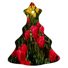 Yellow Pink Red Flowers Christmas Tree Ornament (two Sides) by artworkshop