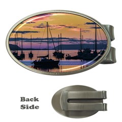 Twilight Over Ushuaia Port Money Clips (oval)  by dflcprintsclothing