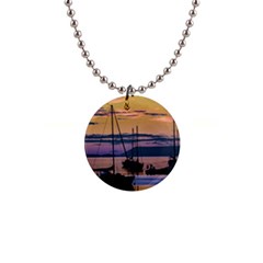 Twilight Over Ushuaia Port 1  Button Necklace by dflcprintsclothing