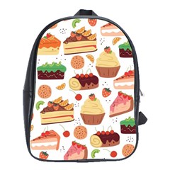 Dessert And Cake For Food Pattern School Bag (large) by Grandong