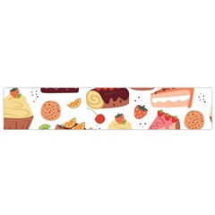 Dessert And Cake For Food Pattern Small Premium Plush Fleece Scarf by Grandong