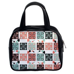 Mint Black Coral Heart Paisley Classic Handbag (two Sides) by Grandong