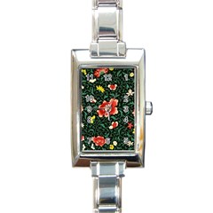 Background Vintage Japanese Design Rectangle Italian Charm Watch