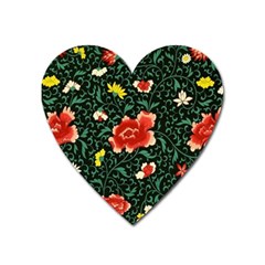 Background Vintage Japanese Design Heart Magnet