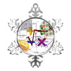 Mathematics Formula Physics School Metal Small Snowflake Ornament by Grandong