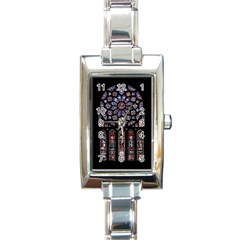 Chartres Cathedral Notre Dame De Paris Stained Glass Rectangle Italian Charm Watch by Grandong