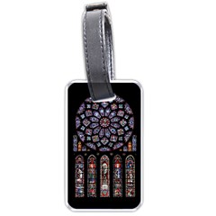 Chartres Cathedral Notre Dame De Paris Stained Glass Luggage Tag (one Side) by Grandong