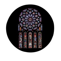 Chartres Cathedral Notre Dame De Paris Stained Glass Mini Round Pill Box by Grandong