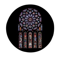 Chartres Cathedral Notre Dame De Paris Stained Glass Mini Round Pill Box (pack Of 3) by Grandong