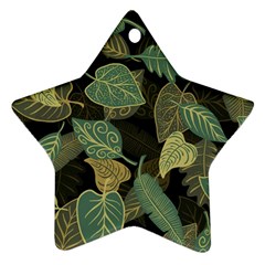 Autumn Fallen Leaves Dried Leaves Ornament (star) by Grandong