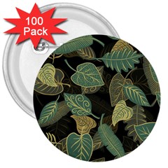 Autumn Fallen Leaves Dried Leaves 3  Buttons (100 Pack)  by Grandong