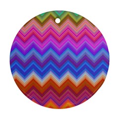 Pattern Chevron Zigzag Background Ornament (round) by Grandong