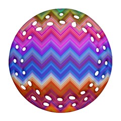 Pattern Chevron Zigzag Background Ornament (round Filigree) by Grandong