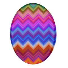 Pattern Chevron Zigzag Background Oval Glass Fridge Magnet (4 Pack) by Grandong