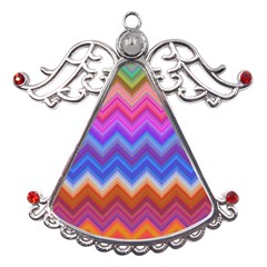 Pattern Chevron Zigzag Background Metal Angel With Crystal Ornament by Grandong
