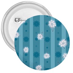 Gardenia Flowers White Blue 3  Buttons by Grandong