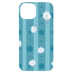 Gardenia Flowers White Blue Iphone 14 Black Uv Print Case by Grandong