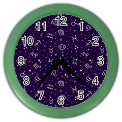 Vector Seamless Dark Zodiac Sign Star Symbol Pattern Color Wall Clock by Grandong