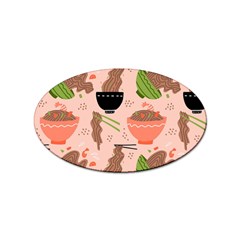 Japanese Street Food Soba Noodle In Bowl Pattern Sticker Oval (10 Pack)