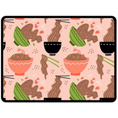 Japanese Street Food Soba Noodle In Bowl Pattern Two Sides Fleece Blanket (large) by Grandong