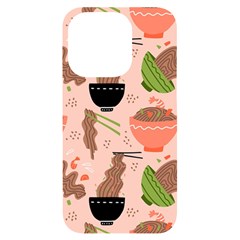 Japanese Street Food Soba Noodle In Bowl Pattern Iphone 14 Pro Black Uv Print Case by Grandong