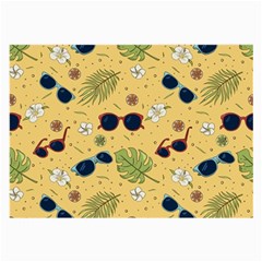 Seamless Pattern Of Sunglasses Tropical Leaves And Flower Large Glasses Cloth by Grandong