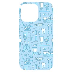 Dentist Blue Seamless Pattern Iphone 14 Pro Max Black Uv Print Case by Grandong