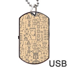 Aztec Tribal African Egyptian Style Seamless Pattern Vector Antique Ethnic Dog Tag Usb Flash (two Sides) by Grandong