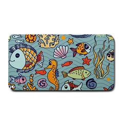 Cartoon Underwater Seamless Pattern With Crab Fish Seahorse Coral Marine Elements Medium Bar Mat by Grandong