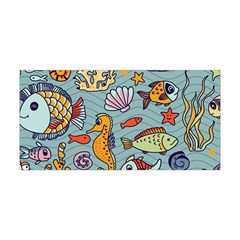 Cartoon Underwater Seamless Pattern With Crab Fish Seahorse Coral Marine Elements Yoga Headband by Grandong