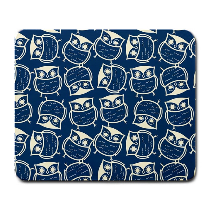 Cute Seamless Owl Background Pattern Large Mousepad