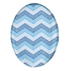 Seamless Pattern Of Cute Summer Blue Line Zigzag Oval Glass Fridge Magnet (4 Pack) by Grandong