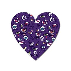 Eye Artwork Decor Eyes Pattern Purple Form Backgrounds Illustration Heart Magnet by Grandong