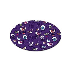 Eye Artwork Decor Eyes Pattern Purple Form Backgrounds Illustration Sticker Oval (10 Pack) by Grandong