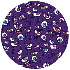 Eye Artwork Decor Eyes Pattern Purple Form Backgrounds Illustration Wooden Bottle Opener (round) by Grandong