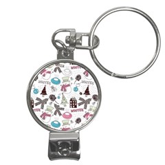 Christmas Themed Collage Winter House New Year Nail Clippers Key Chain by Grandong