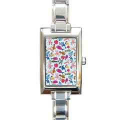 Sea Creature Themed Artwork Underwater Background Pictures Rectangle Italian Charm Watch by Grandong