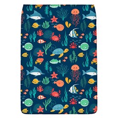 Variety Of Fish Illustration Turtle Jellyfish Art Texture Removable Flap Cover (l) by Grandong