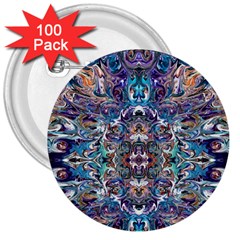 Over The Delta  3  Buttons (100 Pack)  by kaleidomarblingart