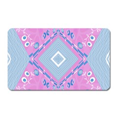 Bohemian Chintz Illustration Pink Blue White Magnet (rectangular) by Mazipoodles