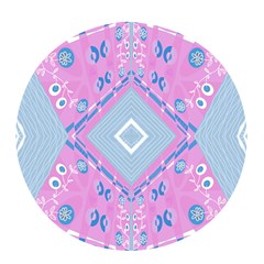 Bohemian Chintz Illustration Pink Blue White Pop Socket (white) by Mazipoodles