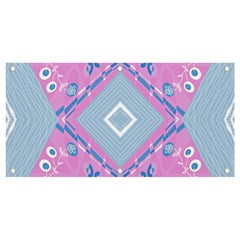 Bohemian Chintz Illustration Pink Blue White Banner And Sign 4  X 2  by Mazipoodles
