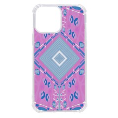 Bohemian Chintz Illustration Pink Blue White Iphone 13 Pro Max Tpu Uv Print Case