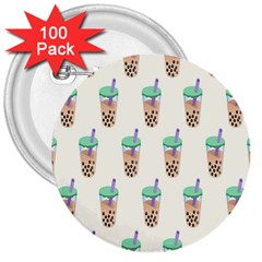 Cute Boba 3  Buttons (100 Pack) 